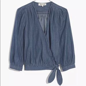 Madewell Denim Wrap Shirt size xxs
